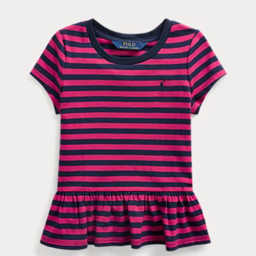 Polo Ralph Lauren Little Girls Stripe Knit Top w/ Peplum Size 3T